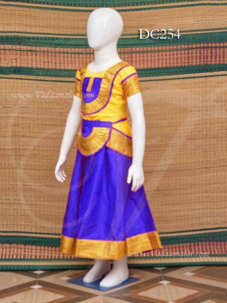 28 Size Skirt and Blouse Ready in Stock Bharatanatyam Dance Costume for Kids