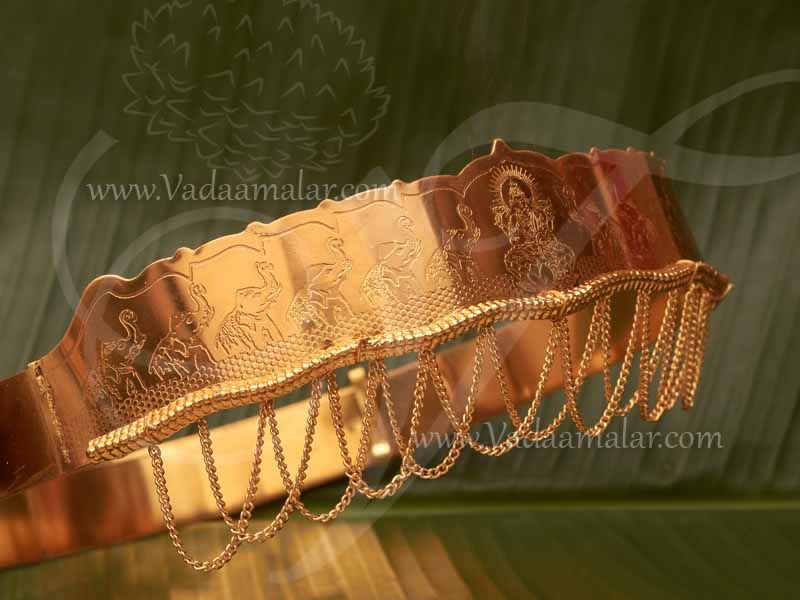 Gold Mango Lakshmi Indian Jewelry Waist Belt, BIG